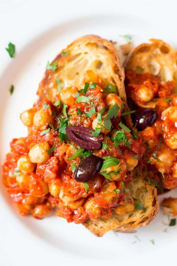 Greek Chickpeas on Toast