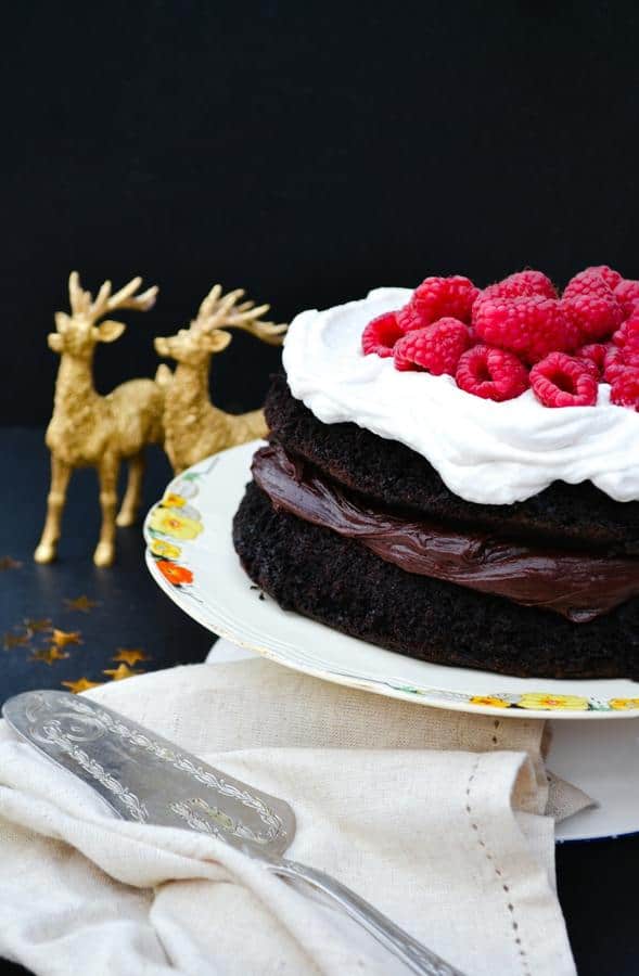 Indulgent Chocolate Cake with Coconut Whipped Cream